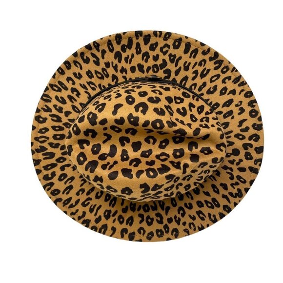 Womens Western Hat Leopard Print Felt One Size Adjustable Cowboy Casual Tan Brow - Picture 7 of 12